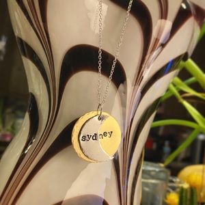 Personalized custom name necklace silver charms